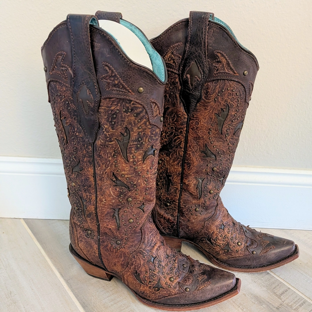 Corral Studded & Embossed Western Boots
